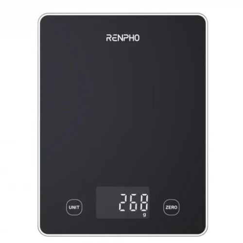 Renpho  Calibra 1L - Smart Nutrition Scale - Ble - 3Aaa - Black Glass (Up To 22Lb/10Kg)
