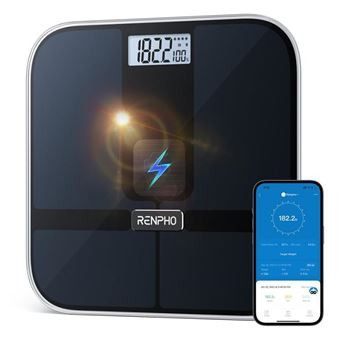 Renpho  Elis Solar 2 - Smart Body Scale - Ito - Ble - 11X11x0.9 Inch - Black