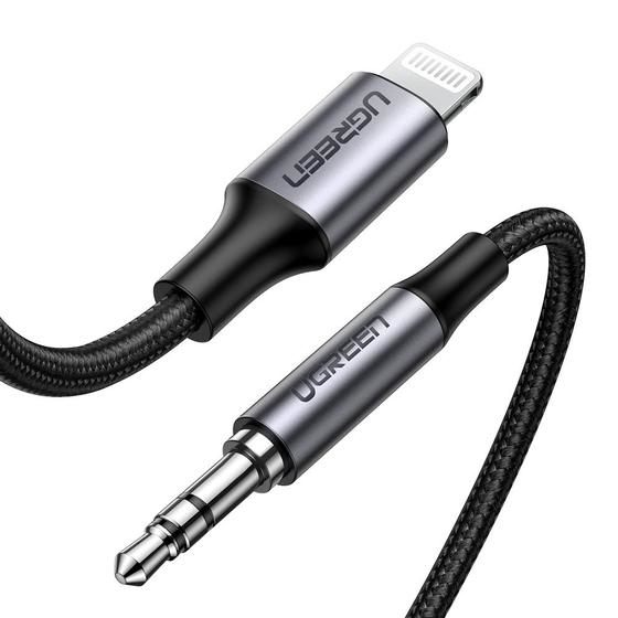 Ugreen 70509 Cable De Teléfono Móvil Plata 1 M 3,5 Mm Lightning