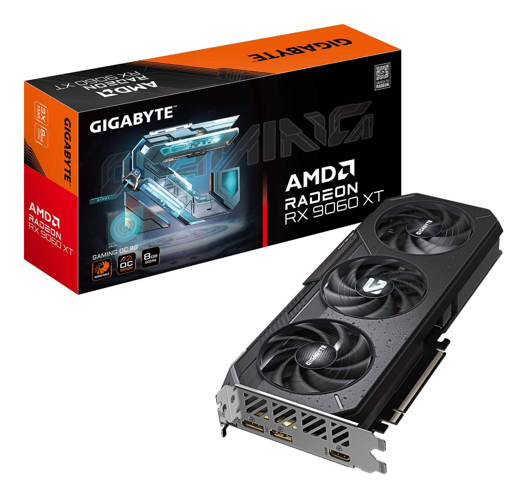 Gigabyte Radeon Rx 9060 Xt Gaming Oc 8G Tarjeta Gráfica - 8 GB GDDR6, 128Bit, Pci-E 5.0, 3320 MHz Frecuencia Del Núcleo, 2 X DisplayPort, 1 X HDMI, Gv-R9060xtgaming Oc-8Gd