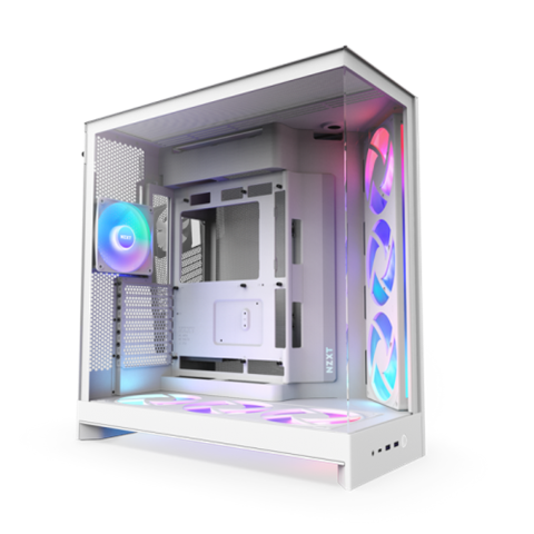 Caja Nzxt H9 Flow Rgb+ (2025) Dual-Chamber Mid-Tower Case W/ Rgb Fans &Amp; Controller - All White