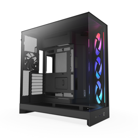 Caja Nzxt H9 Flow Rgb (2025) Dual-Chamber Mid-Tower Case W/ Rgb Fans - All Black