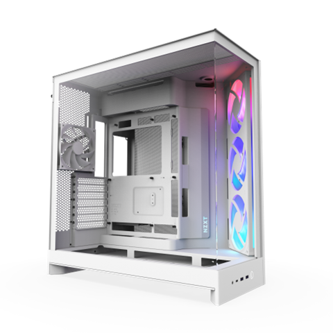 Caja Nzxt H9 Flow Rgb (2025) Dual-Chamber Mid-Tower Case W/ Rgb Fans - All White