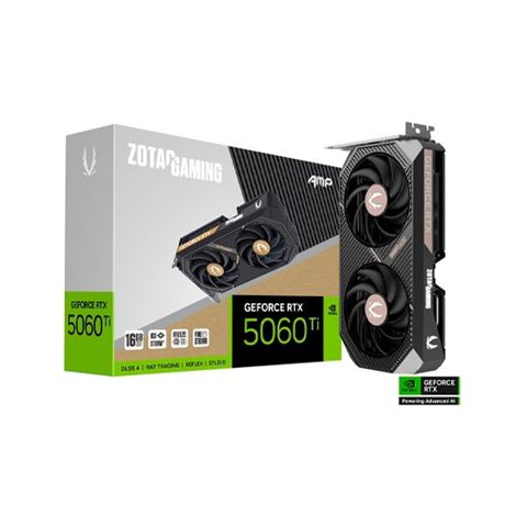 Vga Zotac RTX 5060 Ti 16 GB Amp,Nv,Rtx5060ti,16 GB,GDDR7,128Bit,1Hdmi+3Dp,2 Ventiladores (Zt-B50620f-10M)