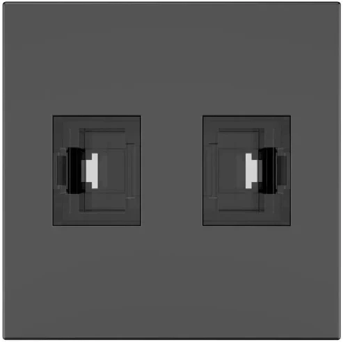 Kramer Room Connectivity Passive Black Module With 2 Rj45 Ports Input. 2 Female Output Cat6a- Md-2Rj45(B) (80-000373)