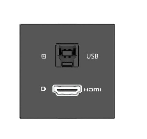 Kramer Room Connectivity Passive Black Module With 1 Hdmi Port + 1 Usbb Port Input.- Md-H+B/Af(B) (80-000358)