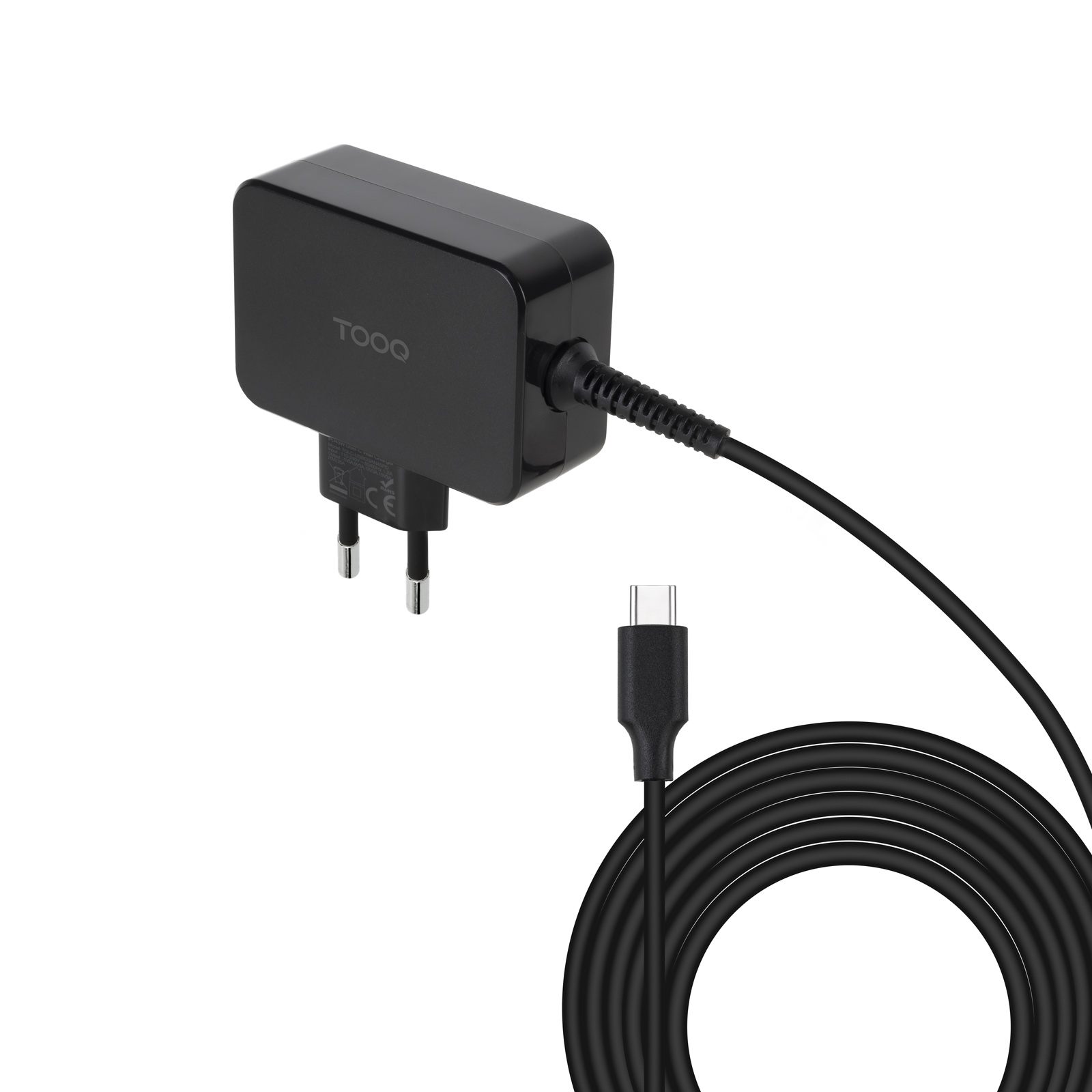 Tooq Cargador De Portátil Gan USB-C Pd 45 W, Negro