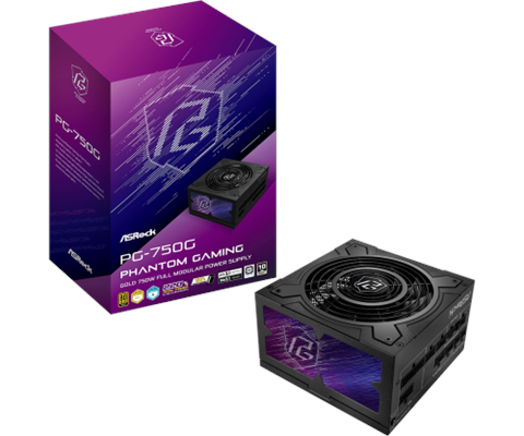 Fuente Alimentacion Asrock Pg-750G,Psu,750W,80 Plus Gold/A,135Mm,Modular,Pci-E 5.1 (12+4Pin)X1,Pci-E (6+2 Pin)X3,Sata (5 Pin)X9
