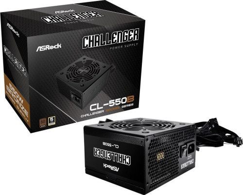 Fuente Alimentacion Asrock Cl-550B,Psu,550W,80 Plus Bronze,120Mm,Active Pfc,Pci-E (6+2 Pin)X4,Sata (5 Pin)X4