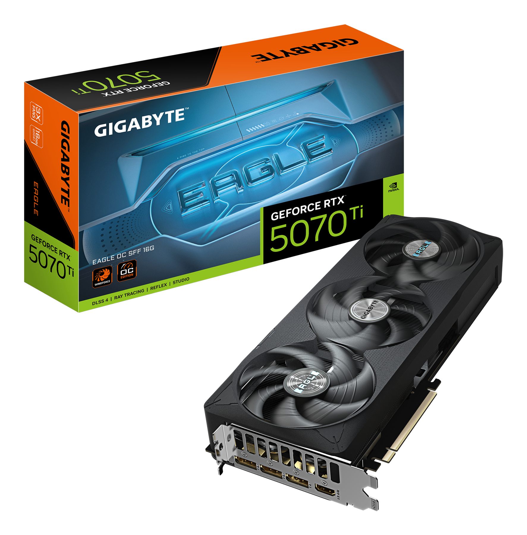 Gigabyte GeForce RTX 5070 Ti Eagle Oc Sff 16G Tarjeta Gráfica - 16 GB GDDR7, 256 Bits, Pci-E 5.0, Xxxx MHz Core Clock, 3 X Dp 2.1A, 1 X HDMI 2.1B, Nvidia Dlss 4, Gv-N507teagle Oc-16Gd