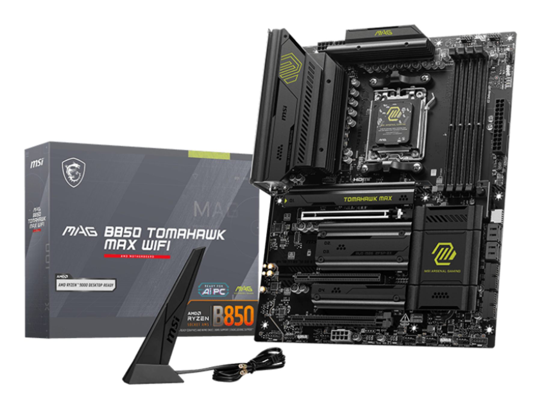 Placa MSI Mag B850 Tomahawk Max Wifi,AMD,Am5,B850,4Ddr5,256 GB,Wifi,Atx