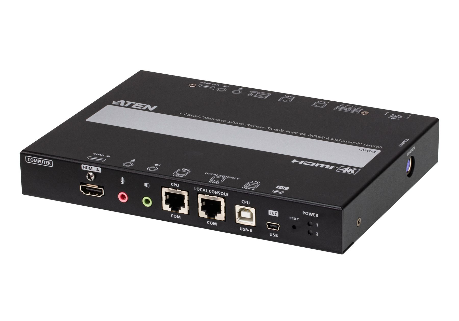 Aten 1-Port 4K HDMI Kvm Over Ip Switch With Local Or Remote Access, Virtual Media, Power/Lan Redundancy, Audio, Remote PC Reboot And Rs-232 Control (Cp5)