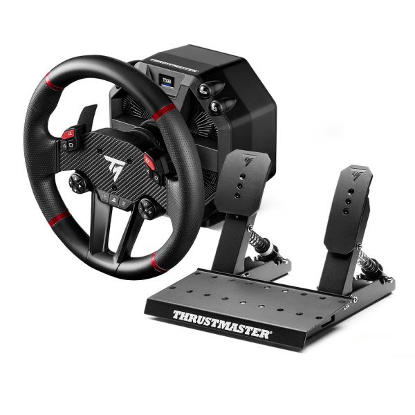 Thrustmaster T598 Negro, Rojo USB Volante + Pedales PC, Playstation 4, Playstation 5