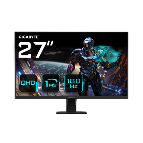 Gigabyte Gs27qa 27" Monitor De Juego QHD - 2560 X 1440 (QHD), 180Hz, 1Ms, 300 Cd/M2, Freesync, Hdr Ready, HDMI 2.0, DisplayPort 1.4