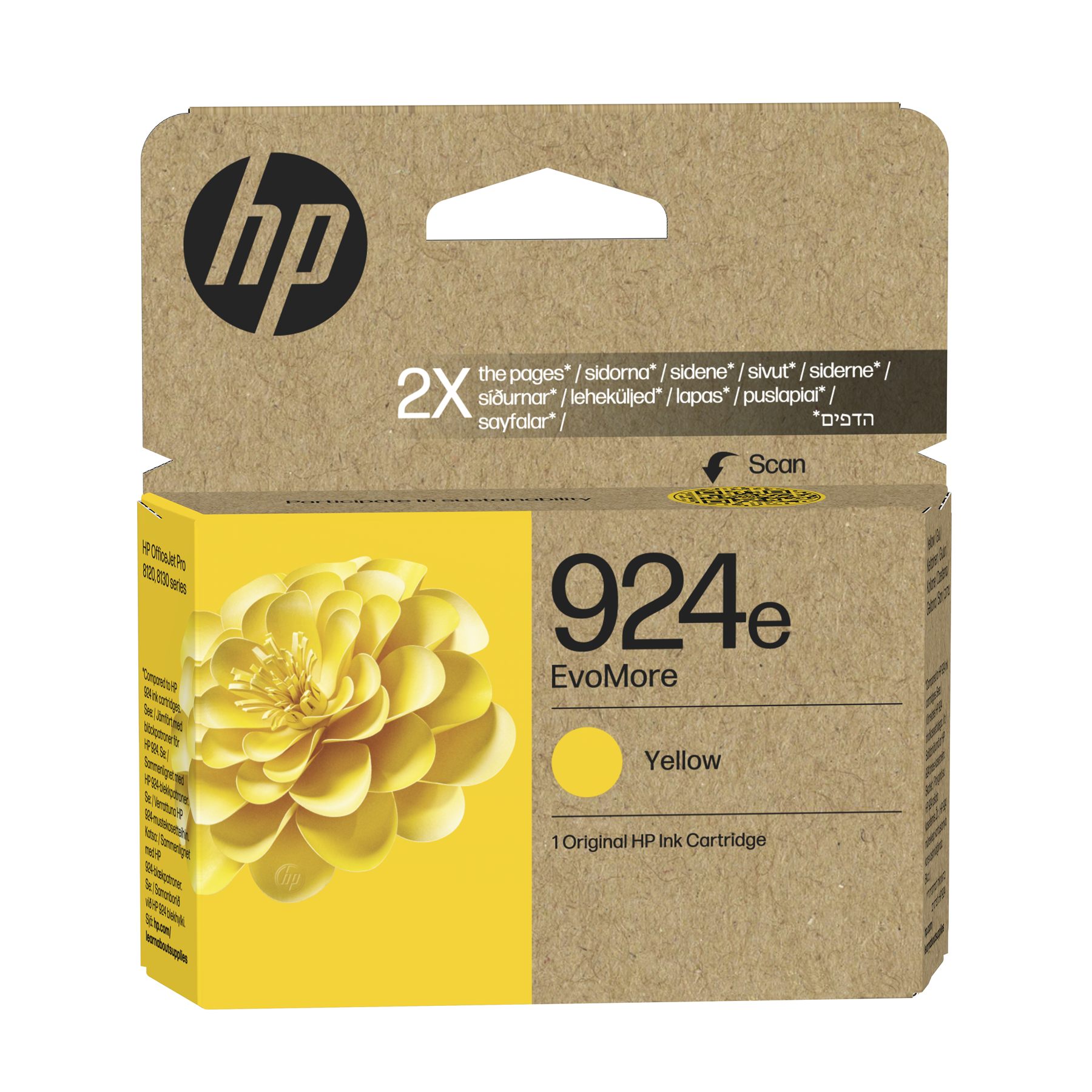 Hp Cartucho De Tinta Original Evomore 924E Amarilla