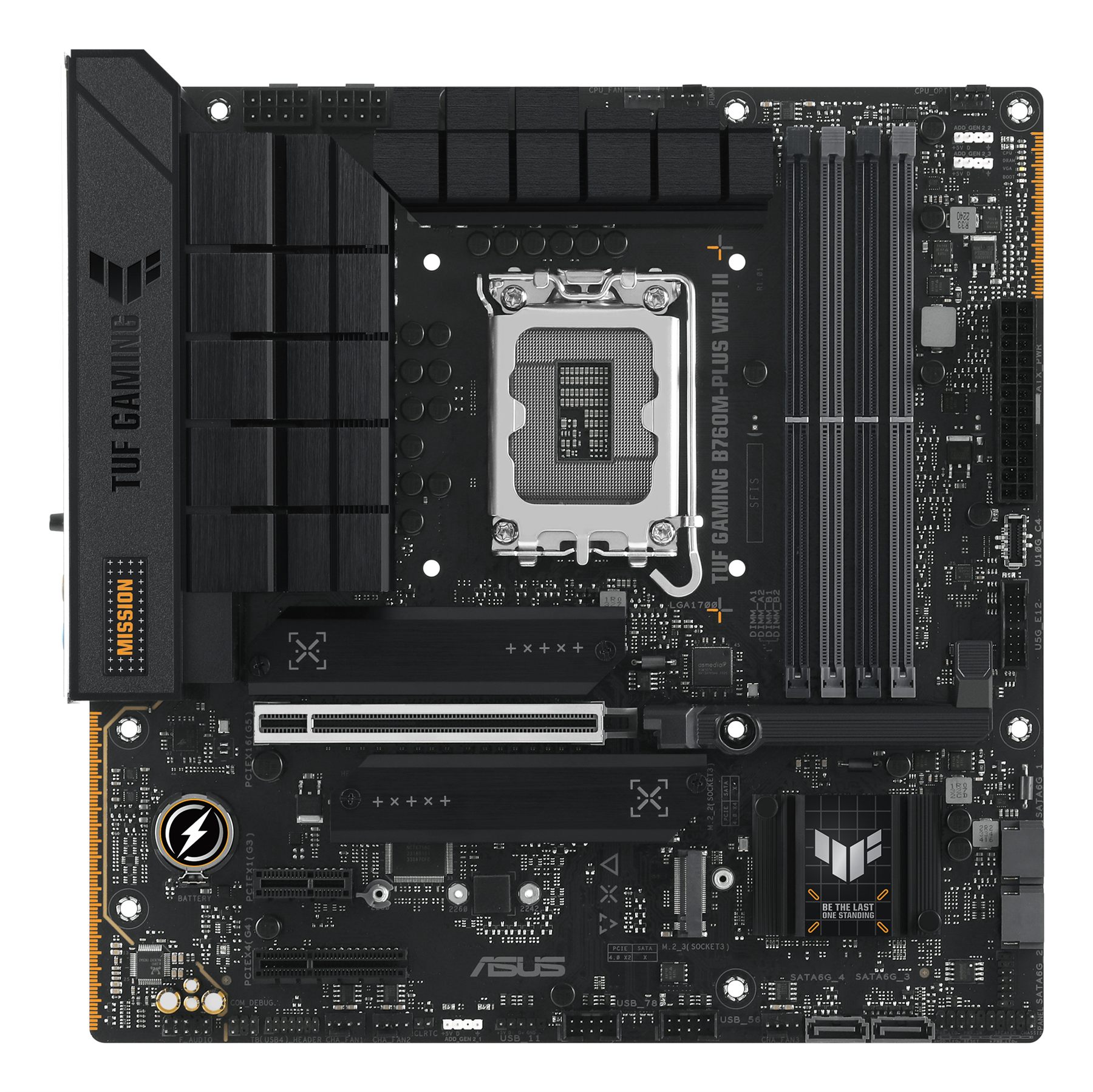 Placa Asus Tuf Gaming B760m-Plus Wifi Ii,Intel,1700,B760,4Ddr5,128 GB,HDMI+Dp,4Sata+2M.2,5Usb3.2+1Usb-C,2.5 GB+Wifi+Bt5.2,Matx