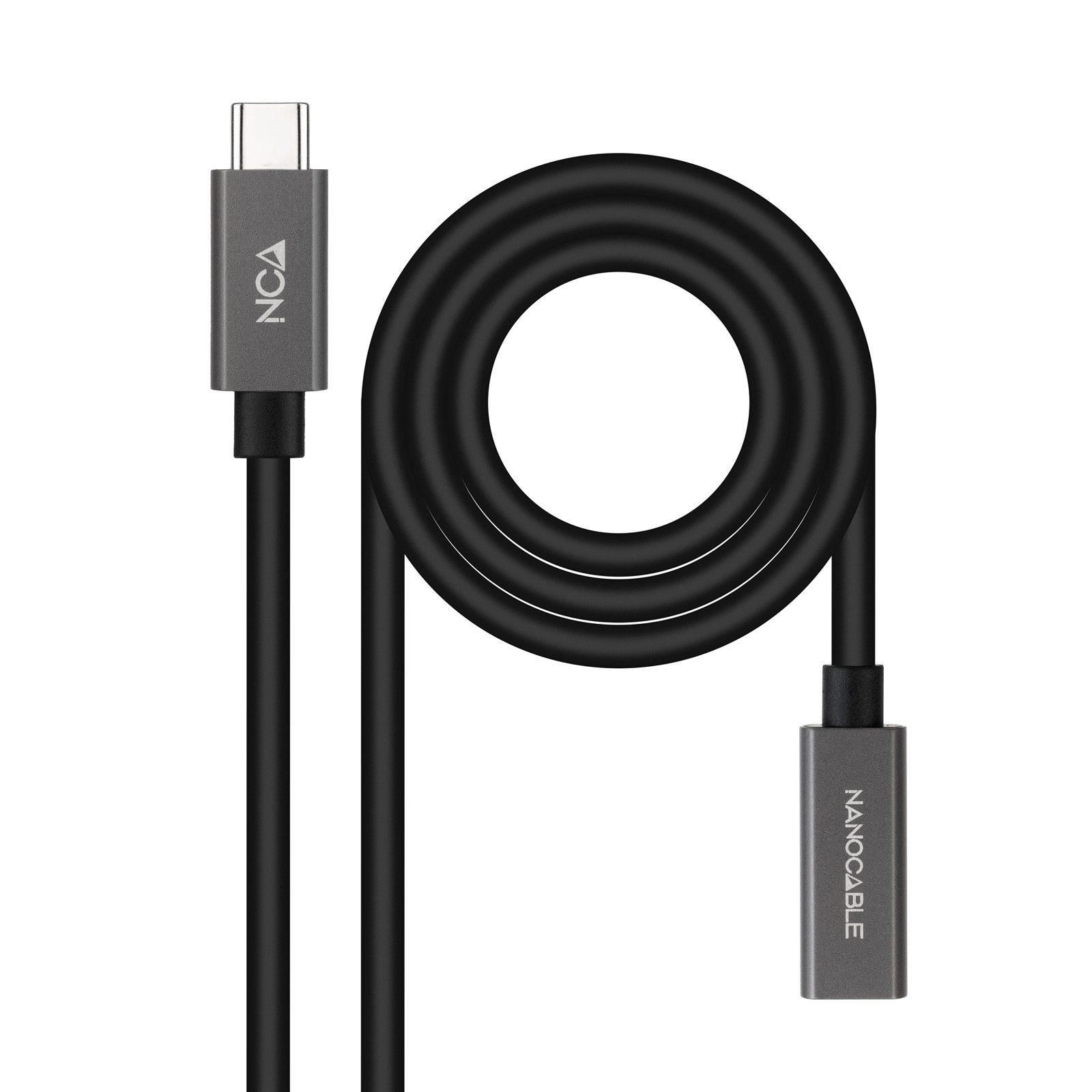 Nanocable Cable Prolongador USB-C 3.2 Gen2x2 20Gbps 3A, 4K/60Hz, USB-C/M-USB-C/H, Negro, 2 M