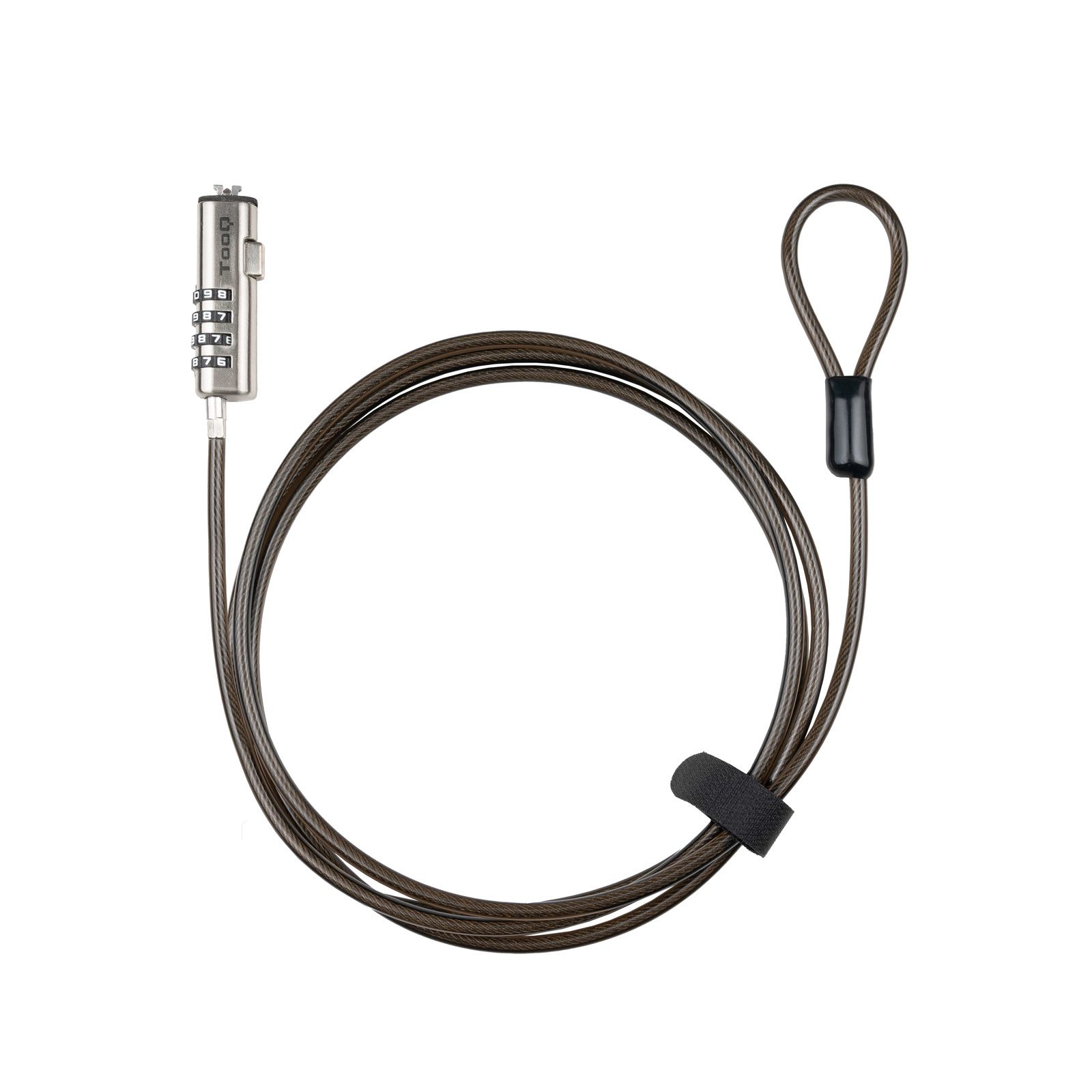 Tooq Cable De Seguridad Tipo Nano Con Combinación Para Portátiles 1.5 Metros, Gris Oscuro