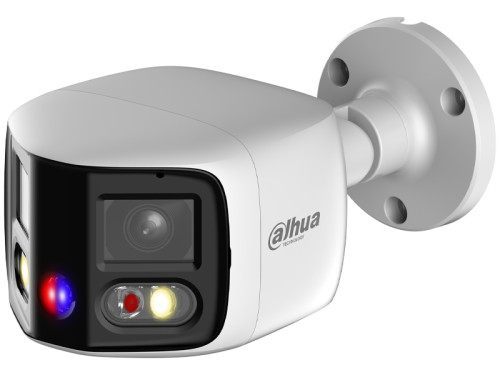 (Dh-Ipc-Pfw3849sp-A180-E2-As-Pv-0280B) Dahua Cámara Ip Bullet Panorámica Tioc Duo Wdr Wizsense 2X4mp Led Ir &Amp; Luz Cálida Ip67 Alarma Sonido / Luz Azul&Amp;Roja 2.8Mm Poe