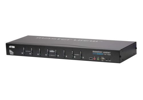 Aten Switch 8-Port Usb Dvi Kvm With Usb Peripheral Support, Audio And Broadcast Mode (Cs1768-Ata-G)