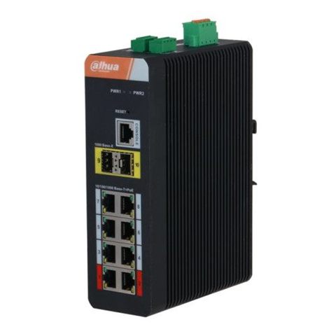 (Dh-Is4210-8Gt-120) Dahua Switch Industrial L2 Gestionable Poe 2.0 Watchdog 8 Puertos + 2 Gigabit Sfp