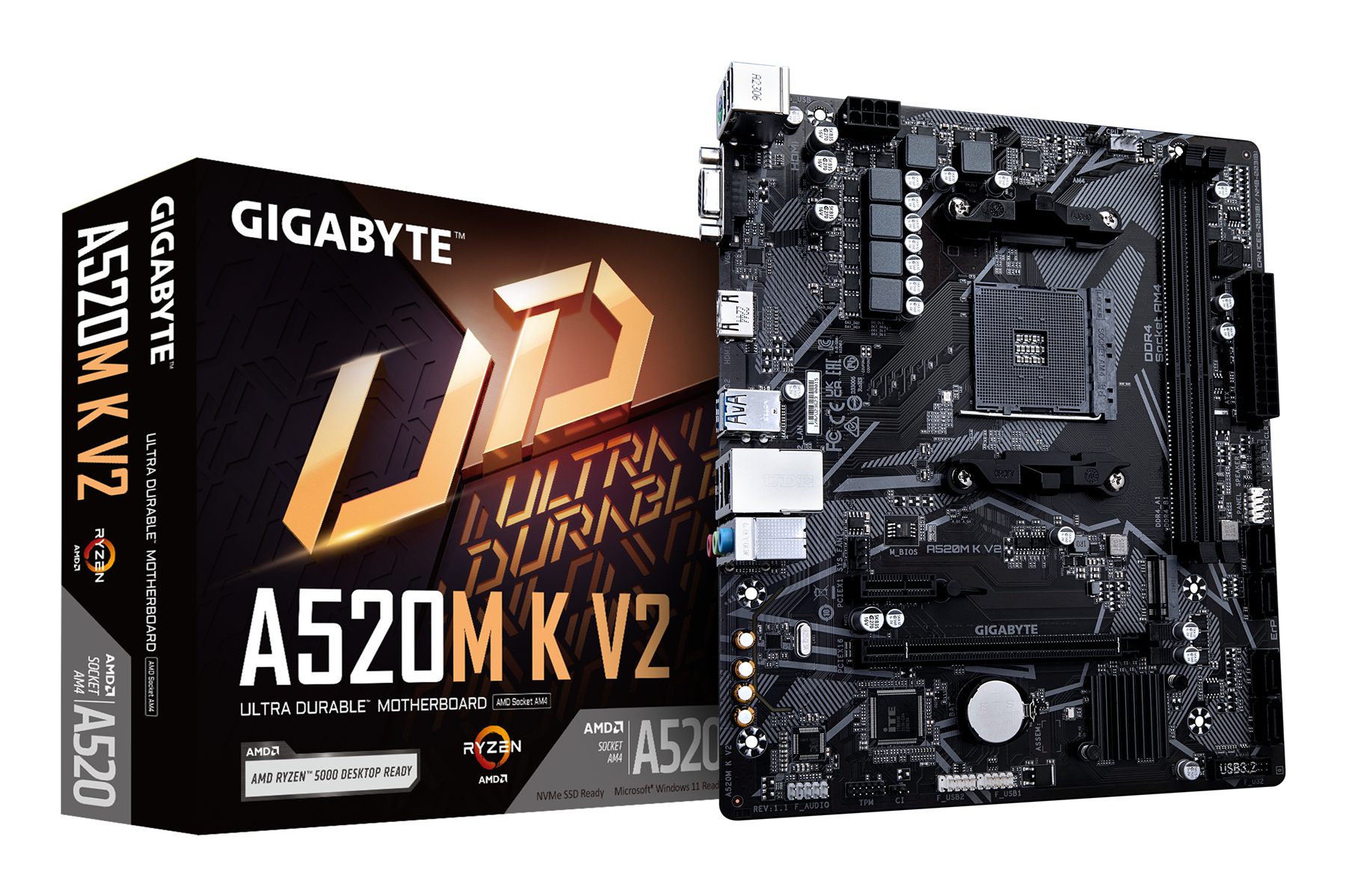 Gigabyte A520m K V2 Placa Base AMD A520 Zócalo Am4 Micro Atx