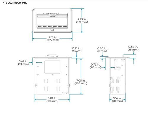 Crestron Fliptop Ft2 Series Cable Management System, 202 Size, Mechanical, Pass-Through Lid, Black (Ft2-202-Mech-Ptl-B) 6511668