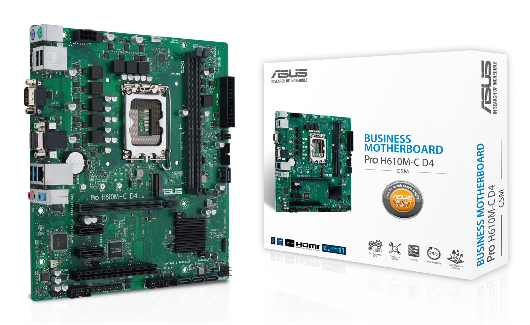 Asus Pro H610m-C D4-Csm Intel H610 Lga 1700 Micro Atx
