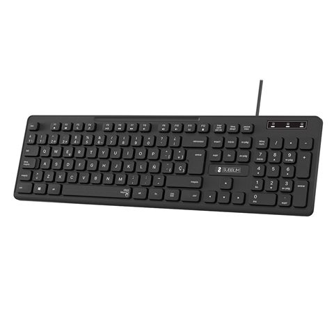 Subblim Teclado Ergonómico Business Slim Silencioso Con Cable Usb
