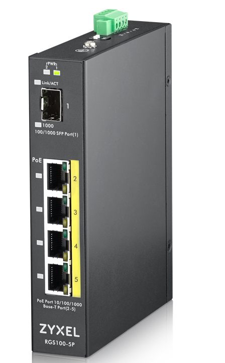 Zyxel Rgs100-5P No Administrado L2 Gigabit Ethernet (10/100/1000) Energía Sobre Ethernet (Poe) Negro