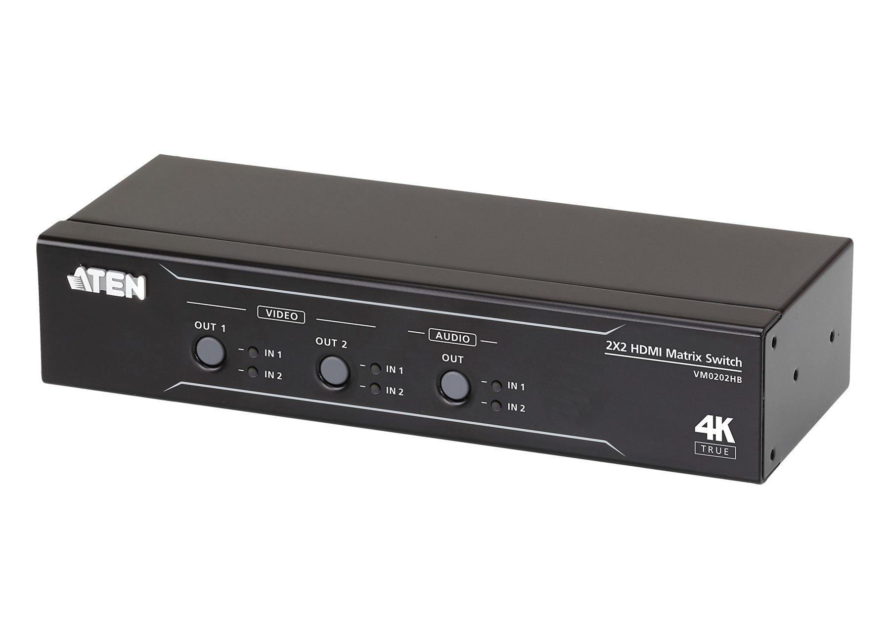 Aten Switch De Matriz HDMI 4K Real 2 X 2 Con Desincrustador De Audio (Vm0202hb-At-G)(Cp5)