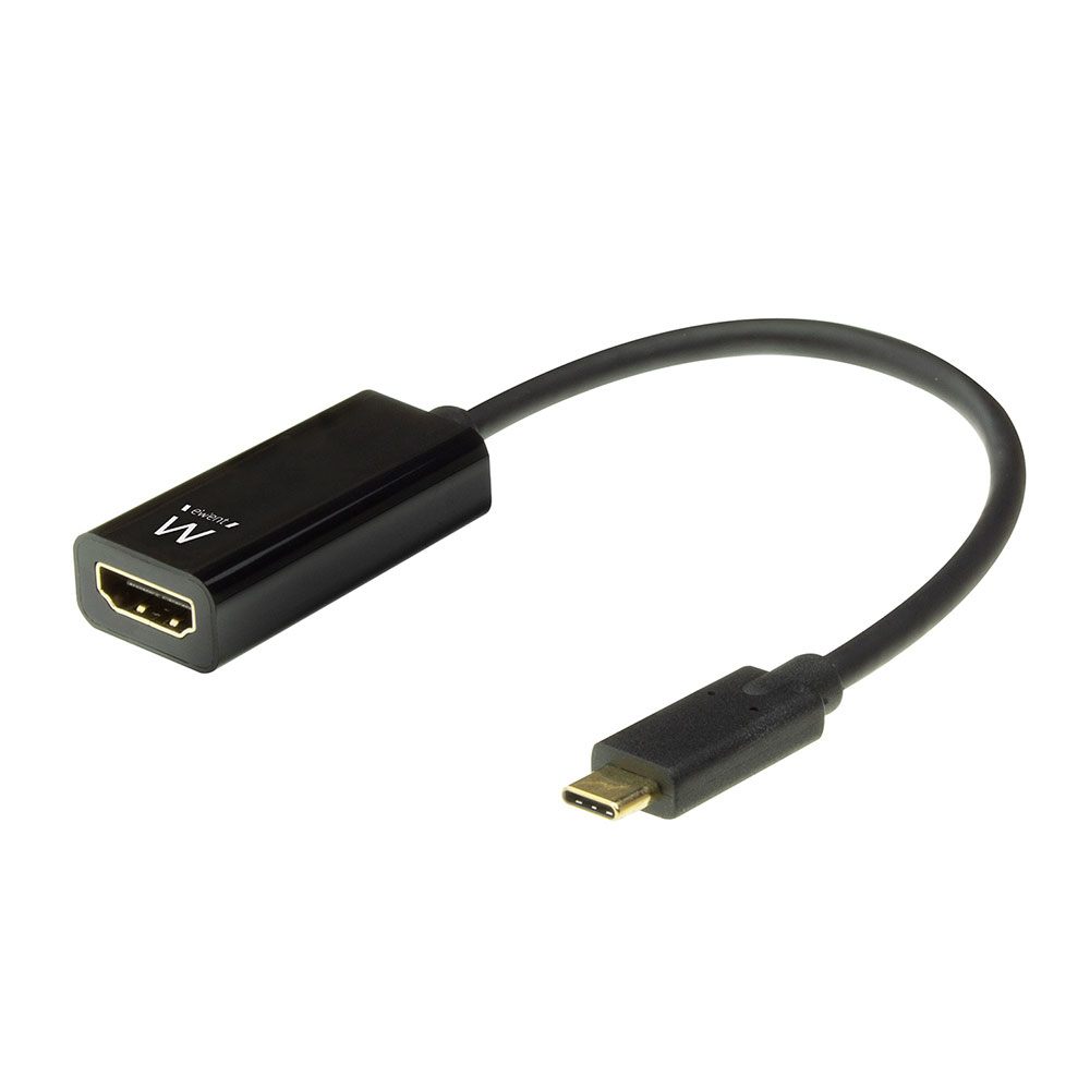 Ewent Ew9823 Adaptador De Cable De Vídeo 0,15 M USB Tipo C HDMI Tipo A (Estándar) Negro