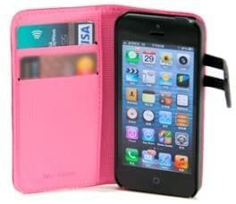 Funda Wazzabee Para Iphone 5 Polipiel, Marco Interior Plastico, Cierre Magnetico, Rosa (Wb-M30wp-Pk)