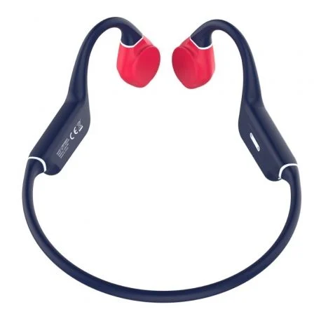 Auriculares Inalámbricos Deportivos De Conducción Ósea Leotec Osea Kuri/ Con Micrófono/ Bluetooth/ Azules Y Rojos