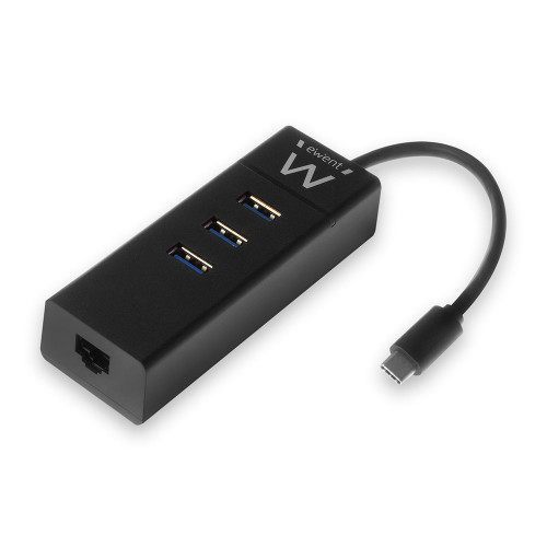 Ewent Ew1141 Hub De Interfaz Usb 3.2 Gen 1 (3.1 Gen 1) Type-C 5000 Mbit/S Negro