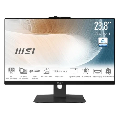 Msi Aio Modern Am242p 1M-1499Es. 23.8" Ips Led Fhd. Uma. So-Dimm Ddr5 16Gb (8Gb*2). 512Gb. W11 Home. Negro