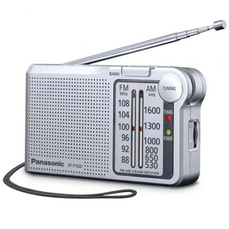 Radio Portátil Panasonic Rf-P150d/ Con Batería/ A Pilas/ Plateada