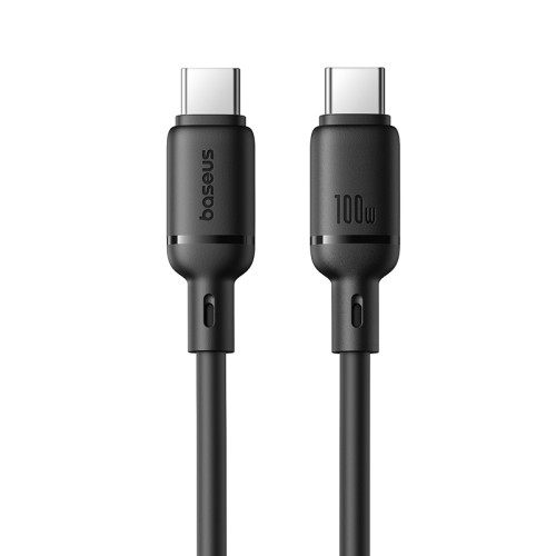 Os-Baseus Silky Series Fast Charging Cable Type-C To Type-C 100W 1M Cluster Black