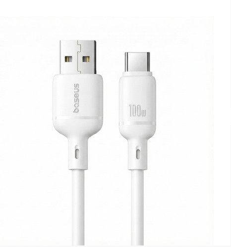 Os-Baseus Silky Fast Charging Data Cable Usb-A To Usb-C 3A 2M Moon White