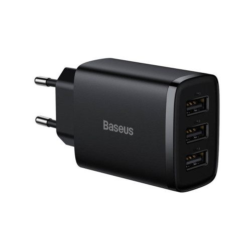 Baseus Compact  Charger 3U 17W Eu Black