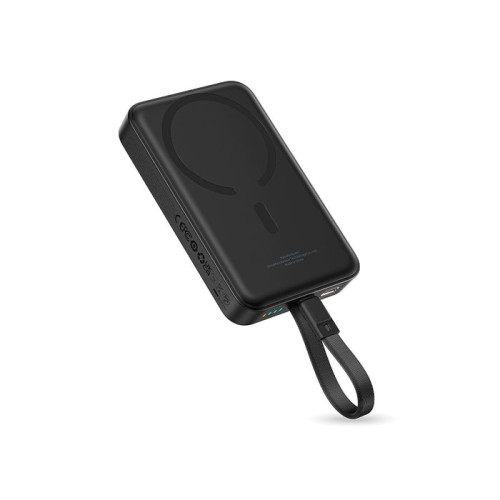 Os-Baseus Enerfill Fm11 Magnetic Power Bank With Built-In Usb Cable 10000Mah 30W Moon White