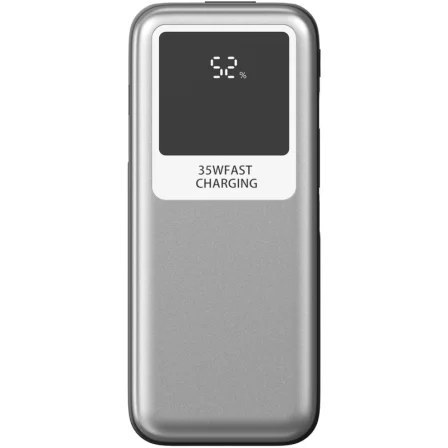 Powerbank 10000Mah Leotec Lepow35w10s/ 35W/ Plata Y Gris/ Incluye Cable Usb Tipo-C Y Lightning