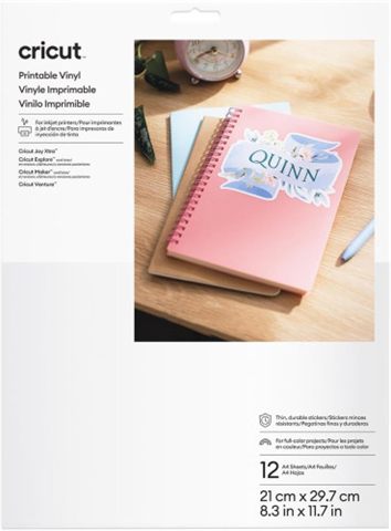Cricut Printable Vinyl A4 - 12 Sheets (White)