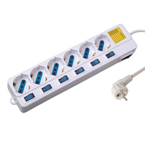 Ewent Ew3932 Limitador De Tensión Blanco 6 Salidas Ac 1,5 M