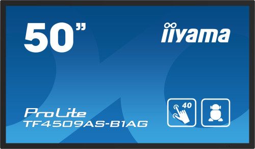 Monitor Iiyama 50" Pcap Ag Bezel Free 40-Points, 1920X1080, Andr. 11,4Gb, 32Gb, Ips, 24/7, 2Xhdmi, Dp, 435Cdm2 , Landsc-Portr-Face-Up Mode, Lan, Rs232, Vesa 200X200mm (Tf5039as-B1ag)
