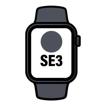 Apple Watch Se3/ Gps/ 44Mm/ Caja De Aluminio Medianoche/ Correa Deportiva Negra S/M