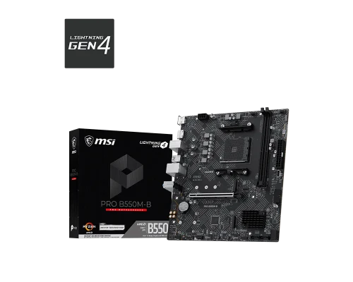 Placa Msi Pro B550m-B,Amd,Am4,B550,2Ddr4,64Gb,Hdmi+Dp,Gblan,4Sata3+2M.2,7Usb3.2,Matx