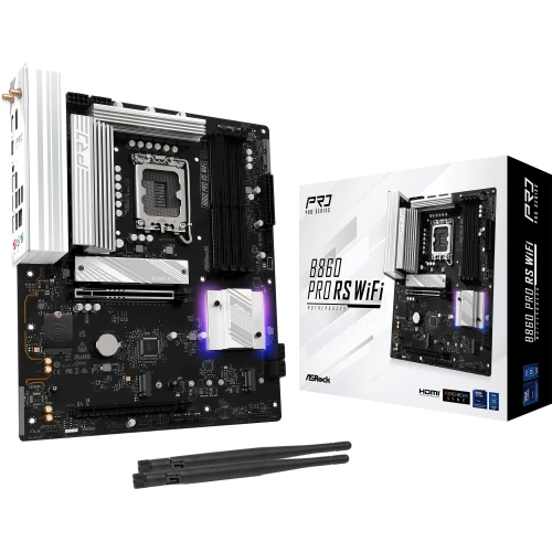 Placa Asrock B860 Pro Rs Wifi,Intel,1851,B860,4Ddr5,256Gb,1Hdmi+1Dp,4Sata3+2M.2,2.5Gblan,Wifi6e+Bt5.3,8Usb3.2+2Usb Type-C,Atx