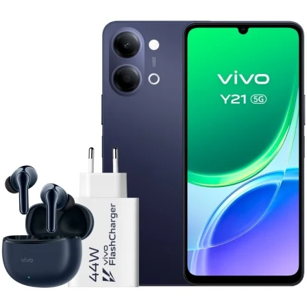 Smartphone Vivo Y21 4Gb/ 256Gb/ 6.74"/ 5G/ Negro/ Incluye Cargador + Auriculares