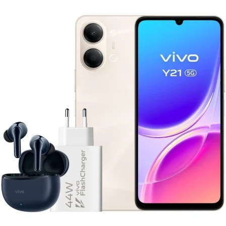 Smartphone Vivo Y21 4Gb/ 256Gb/ 6.74"/ 5G/ Oro/ Incluye Cargador + Auriculares